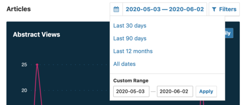 screenshot on selecting data range for report